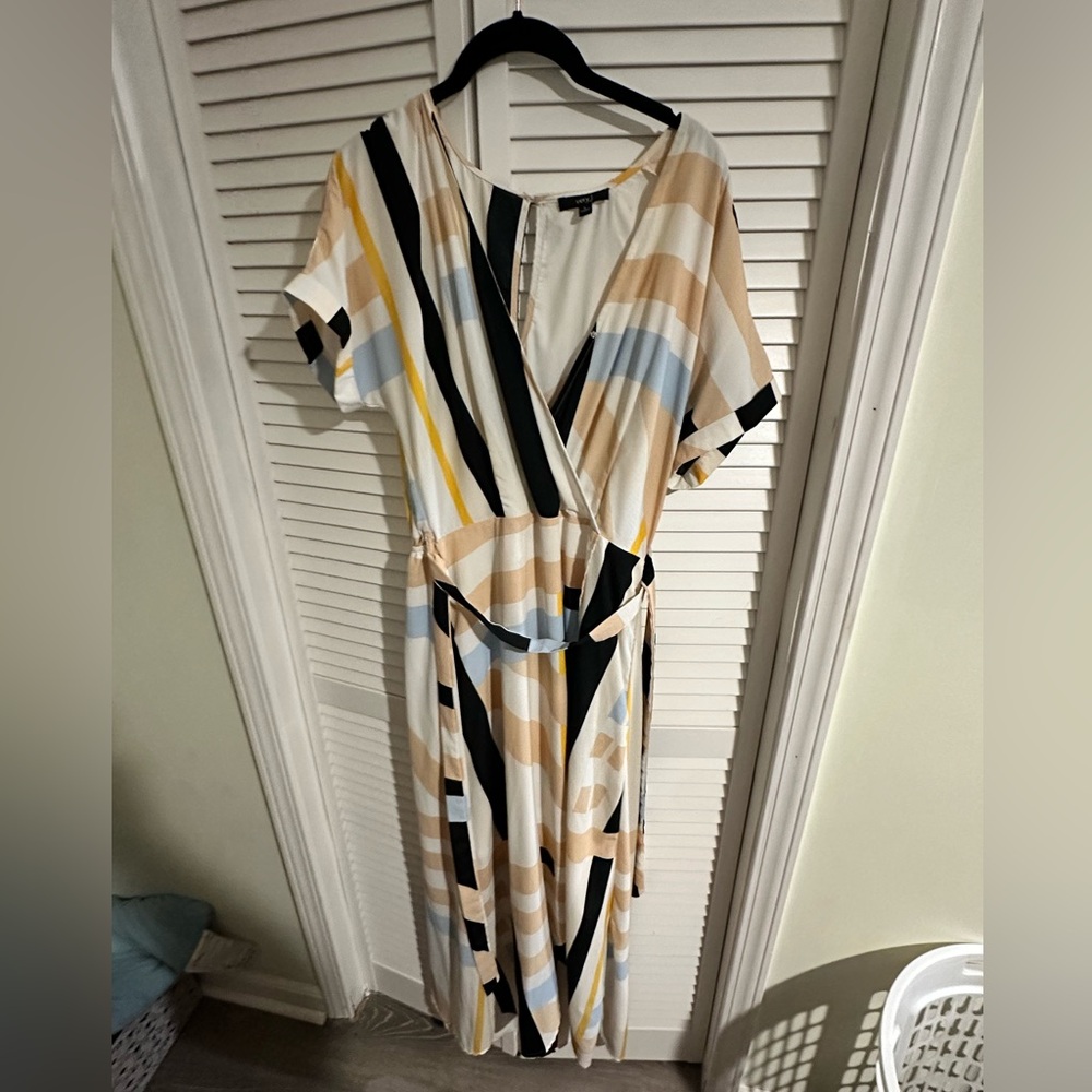 Very J Multi color Wrap dress size large